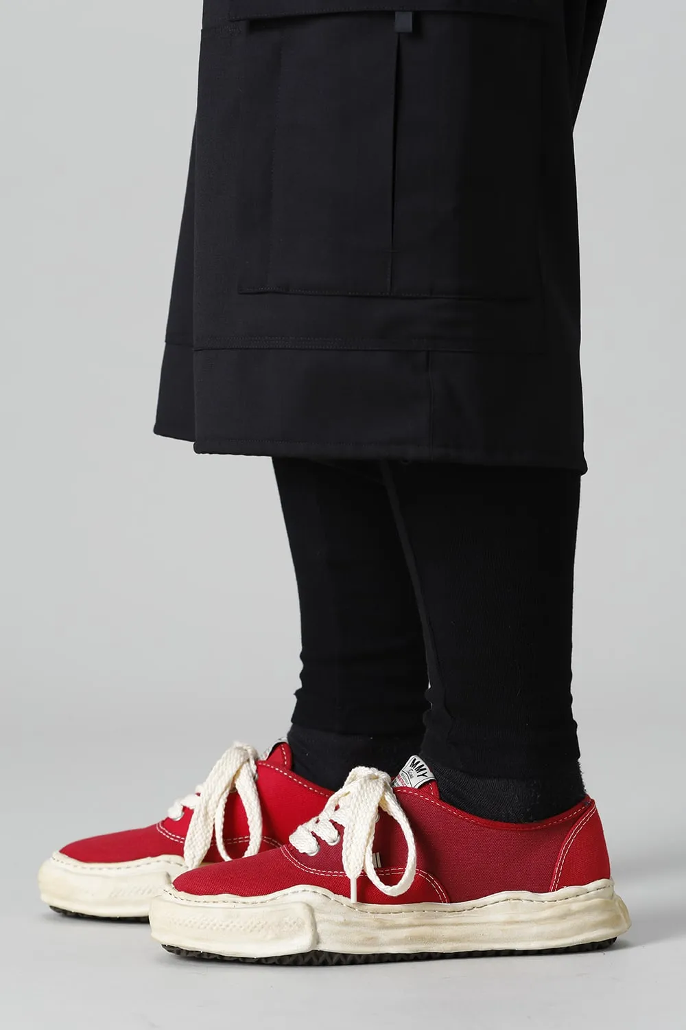 -BAKER- Over-dyed original sole canvas Low-Top sneakers Red