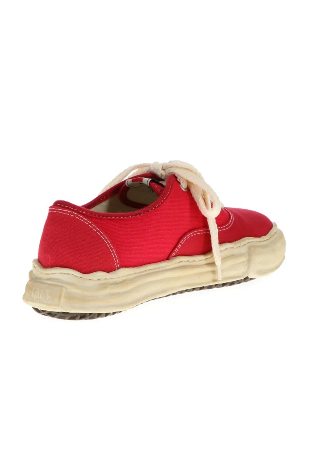 -BAKER- Over-dyed original sole canvas Low-Top sneakers Red