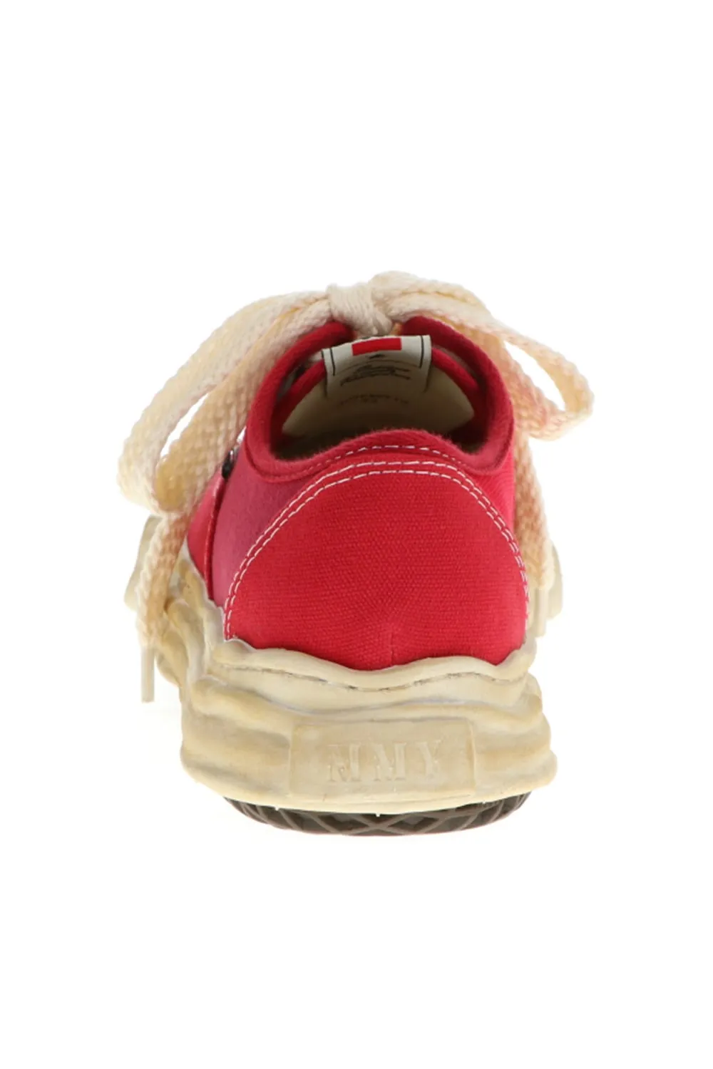 -BAKER- Over-dyed original sole canvas Low-Top sneakers Red