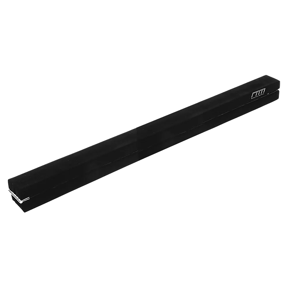 2.4m (8FT) Gymnastics Folding Balance Beam Black Synthetic Suede