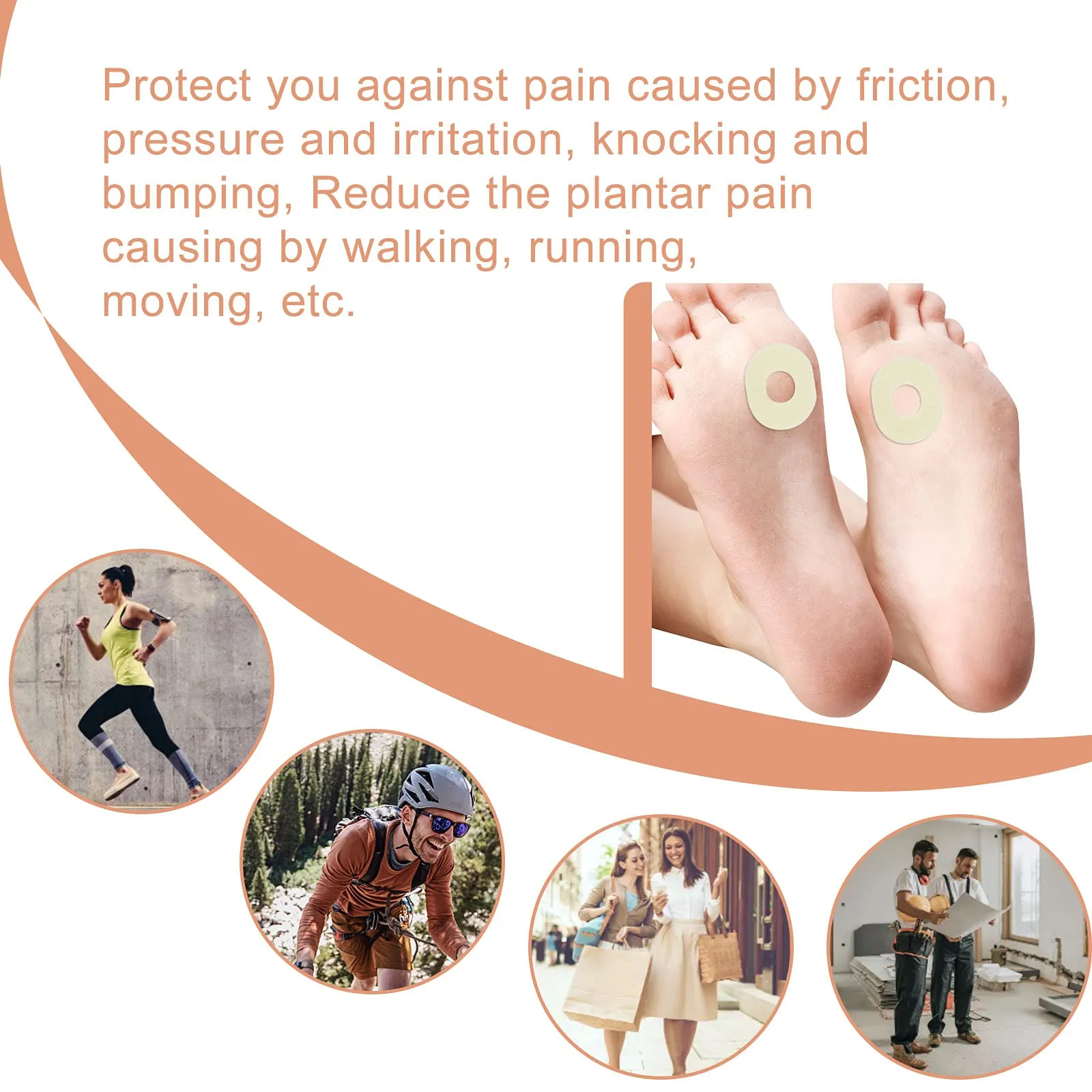 50 Pcs Corn Pads for Feet, Oval Callus Cushions Self-Stick Corn Callus Pads Soft Foot Callus Cushion, Callous Protectors for Pain Relief Foot Care 50Pcs