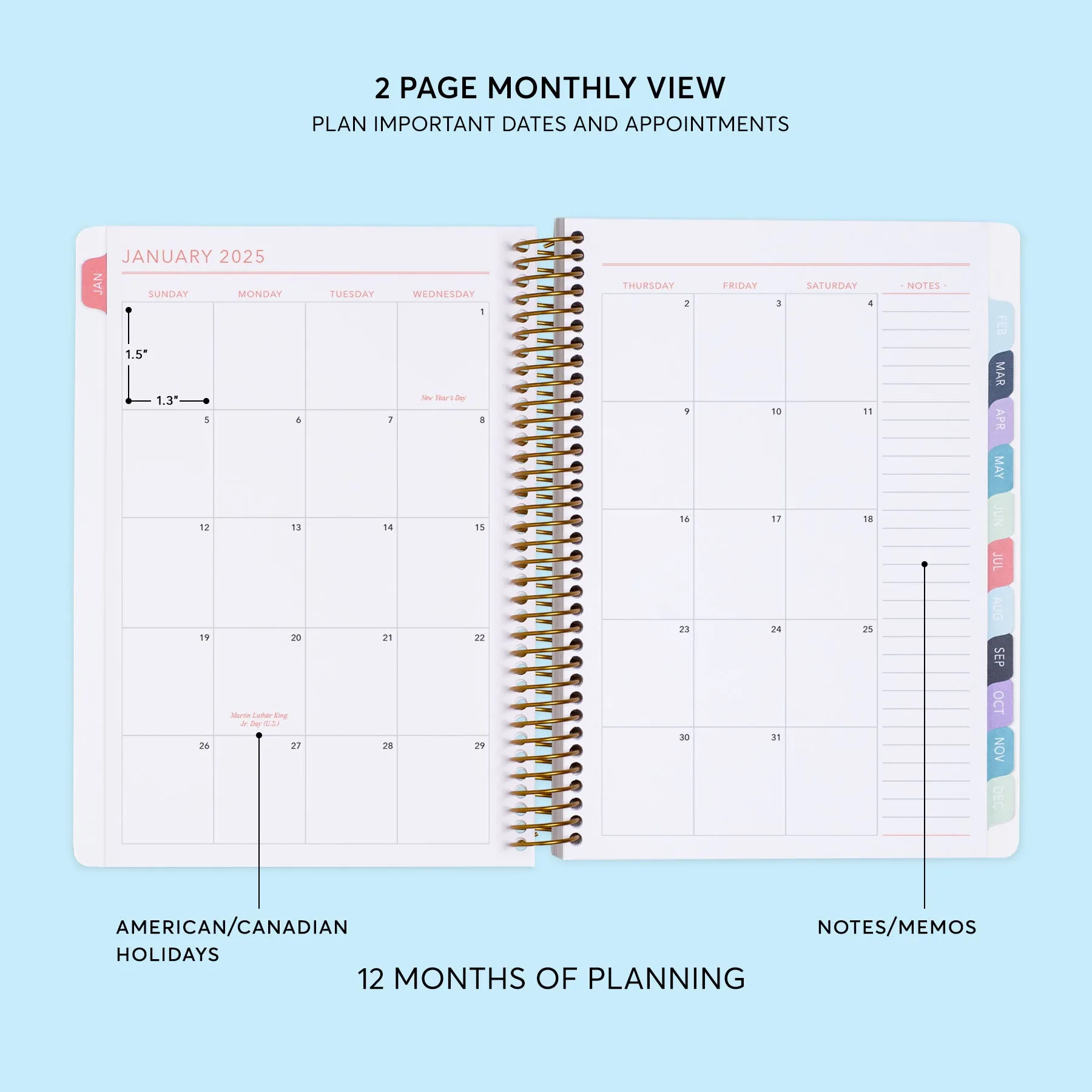 6x9 Fitness Planner - Colorful Florals Pink