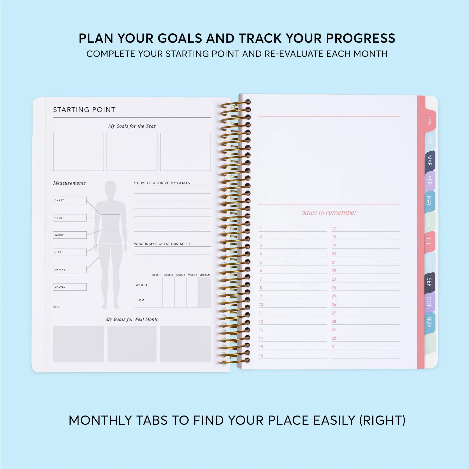 6x9 Fitness Planner - Colorful Florals Pink