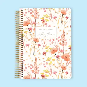 6x9 Fitness Planner - Field Flowers Pink