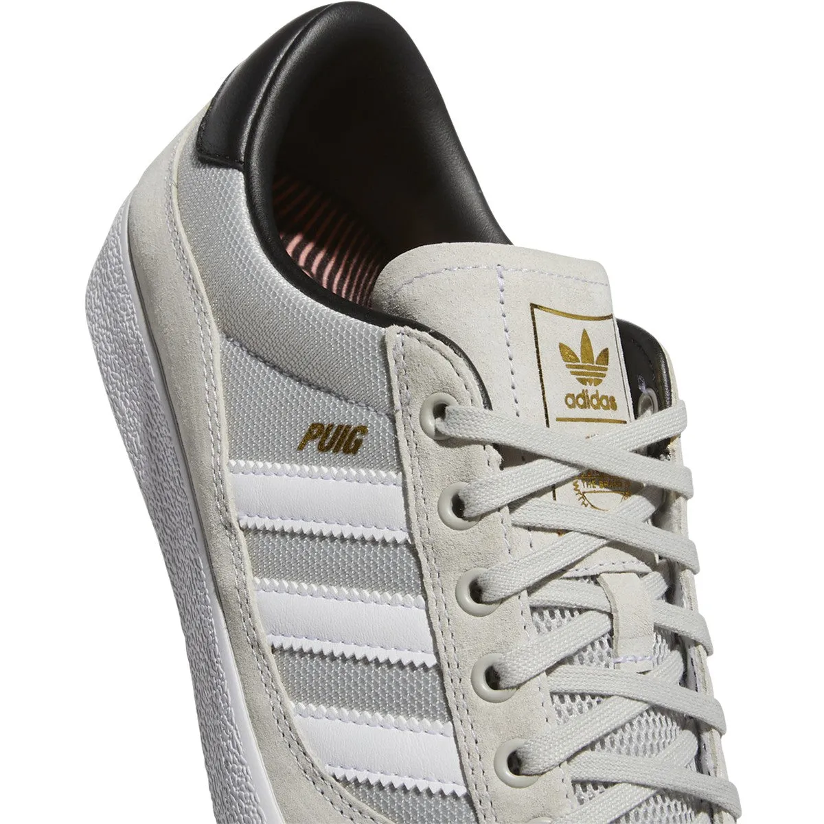 Adidas Puig Indoor Skateboard Shoe - White/White/Grey