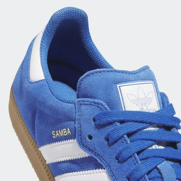 Adidas Samba ADV Suede Bluebird - Footwear White - Gold Metallic - Gum