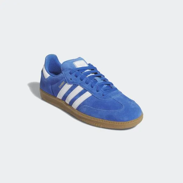 Adidas Samba ADV Suede Bluebird - Footwear White - Gold Metallic - Gum