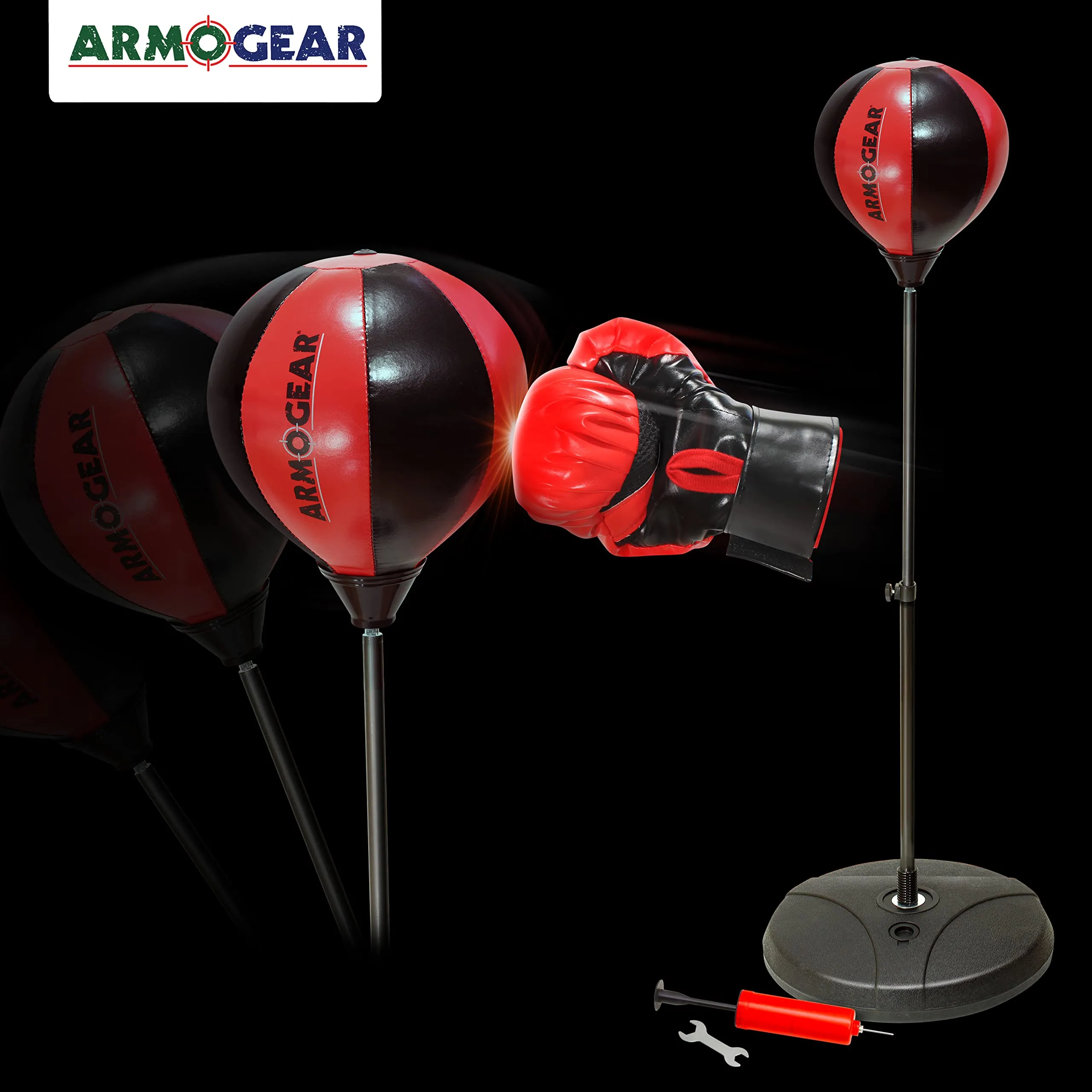 ArmoGear Punching Bag for Kids | Kids Punching Bag with Stand | Boxing Gloves & Hand Pump