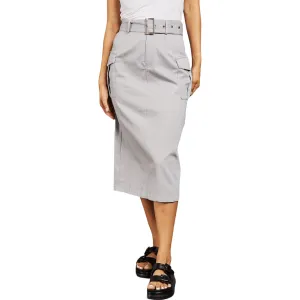 Athena's Graceful Gray Midi Skirt