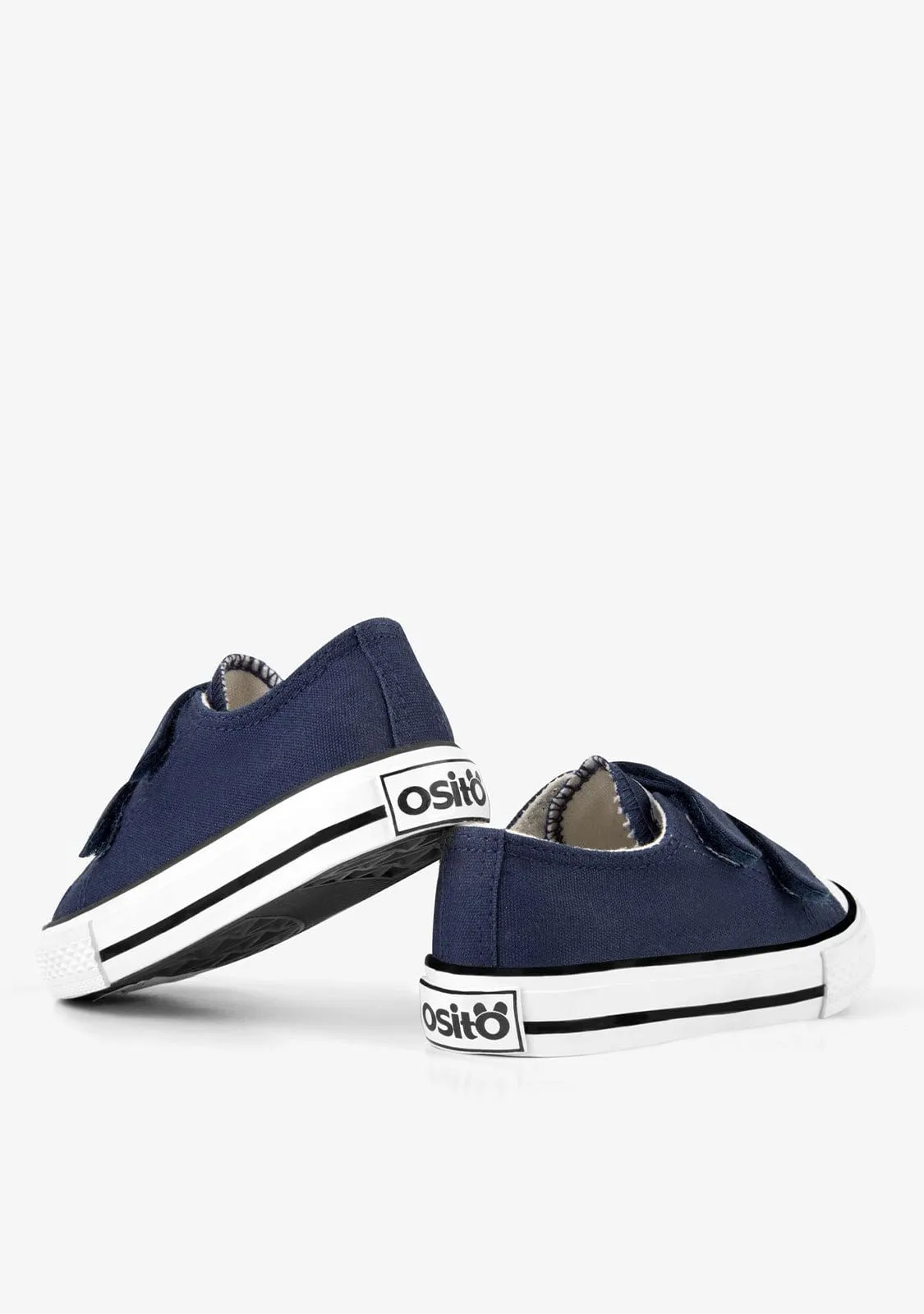 Baby's Navy Adherent Strips Sneakers Canvas