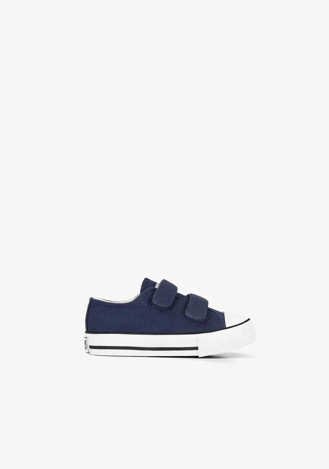 Baby's Navy Adherent Strips Sneakers Canvas