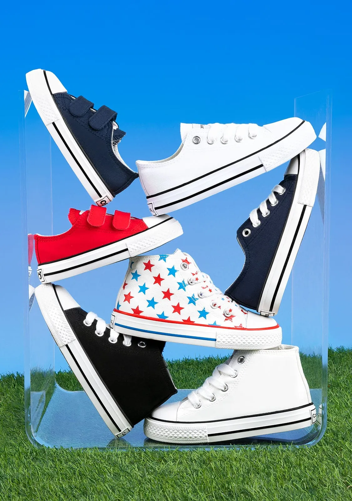 Baby's Navy Adherent Strips Sneakers Canvas