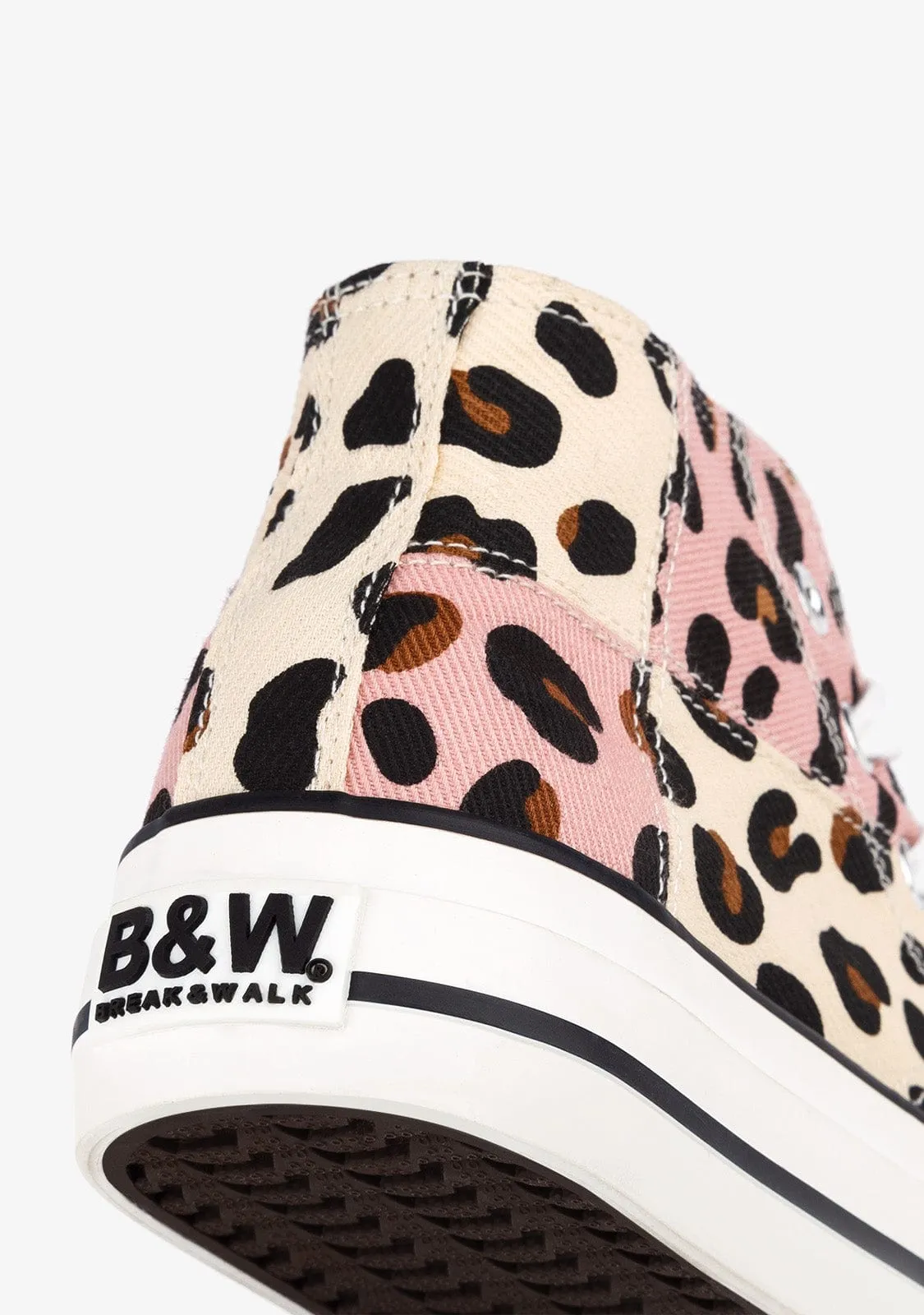 B&W Leo Patchwork Hi-Top Sneakers