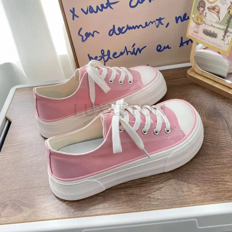 binfenxie  -  Women Canvas Shoes Casual Lace-Up Vulcanized Shoes Female Platform Sneakers Ladies Sport Shoes
