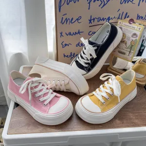 binfenxie  -  Women Canvas Shoes Casual Lace-Up Vulcanized Shoes Female Platform Sneakers Ladies Sport Shoes