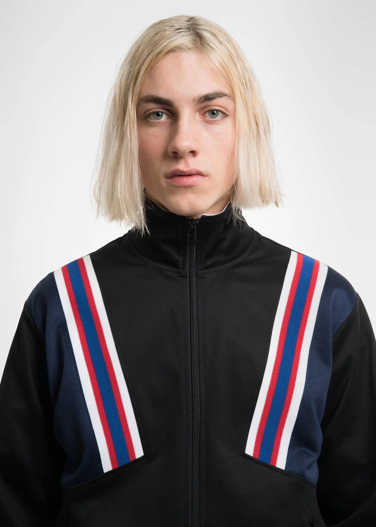 Black Rib Football Track Jacket