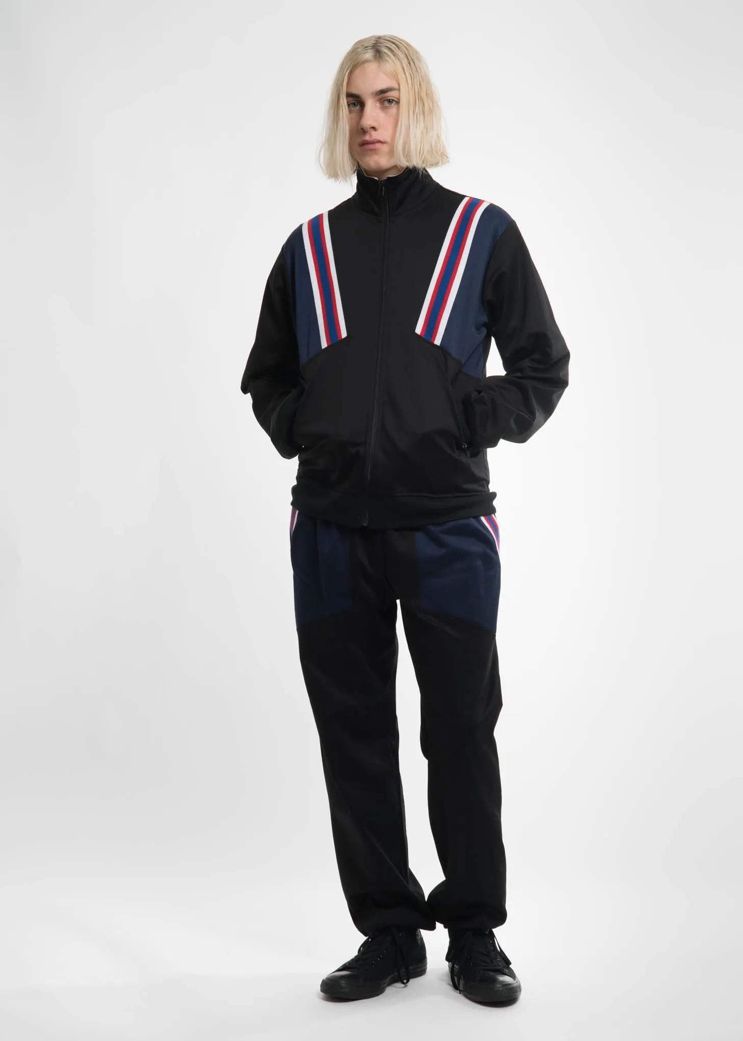 Black Rib Football Track Jacket