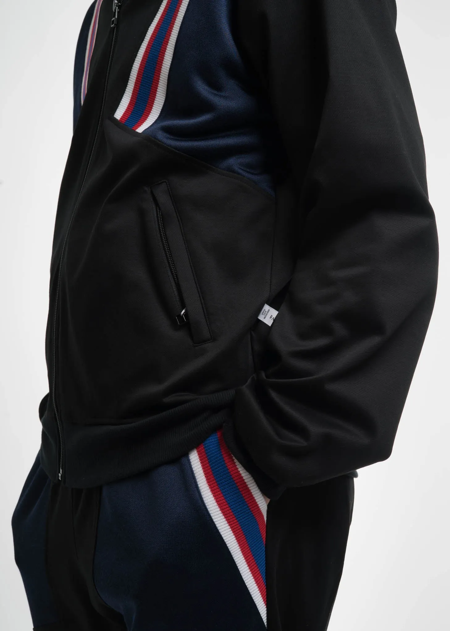 Black Rib Football Track Jacket