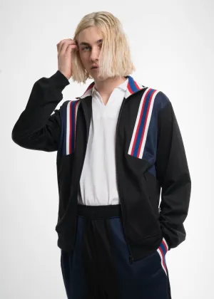 Black Rib Football Track Jacket