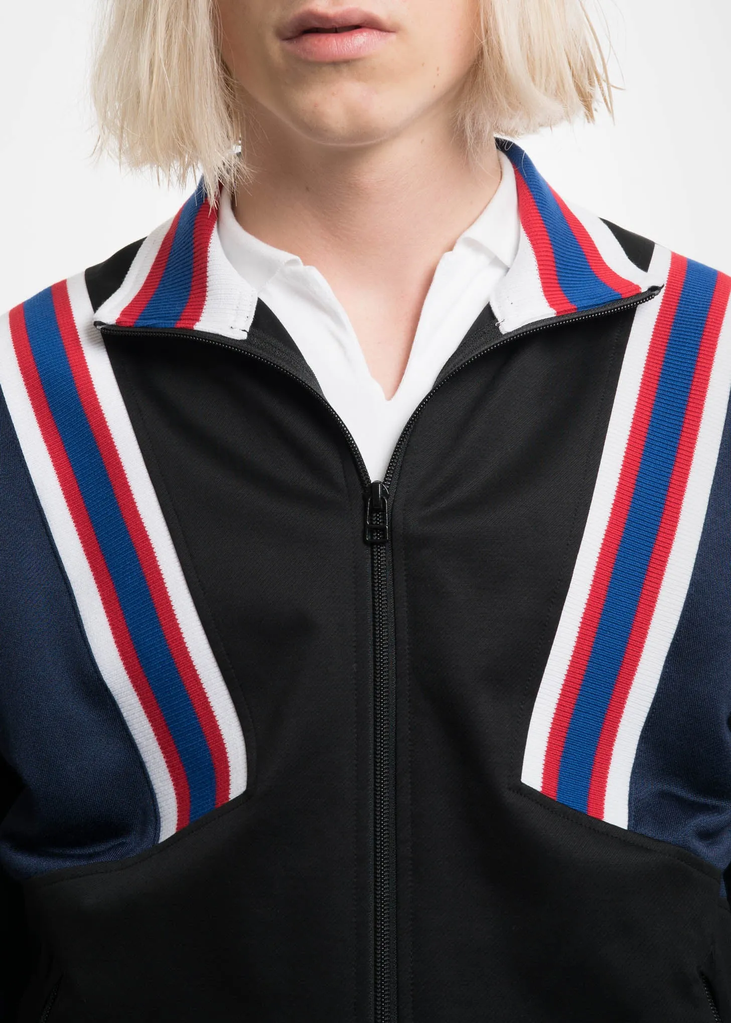 Black Rib Football Track Jacket