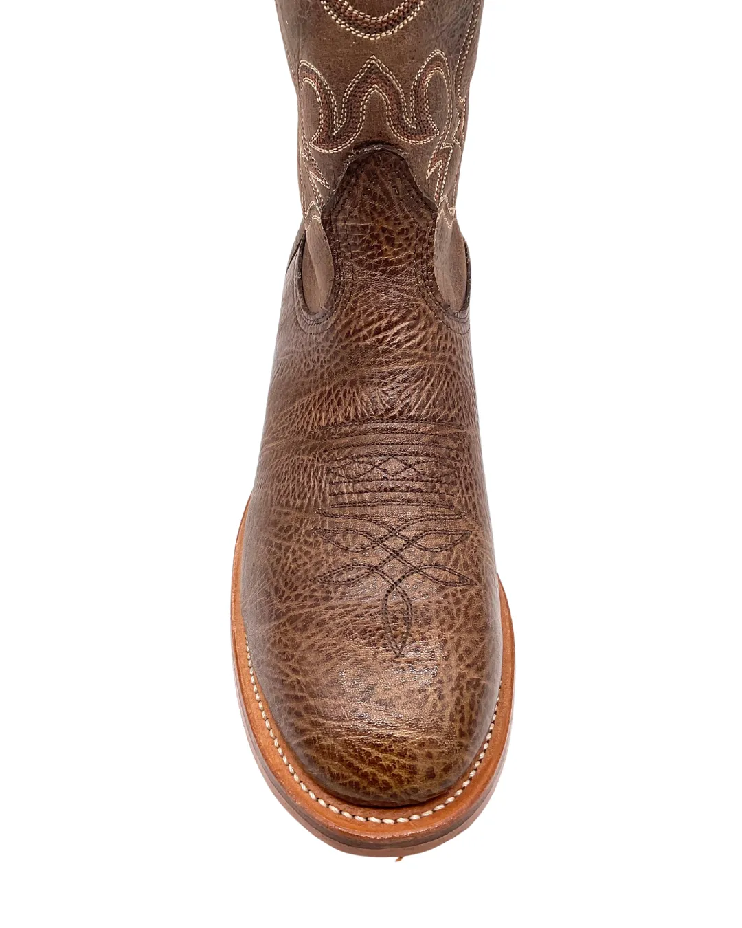 'Boulet' Men's 12" Roper Western Round Toe - Shoulder Noce Taurus / Organza Brown