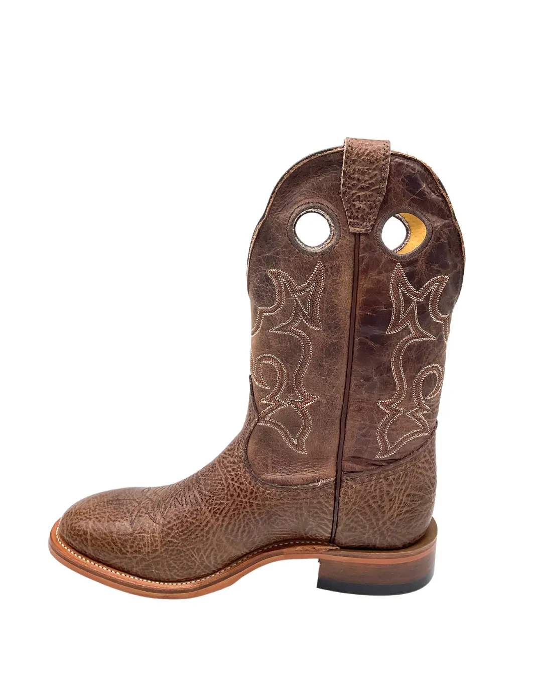 'Boulet' Men's 12" Roper Western Round Toe - Shoulder Noce Taurus / Organza Brown