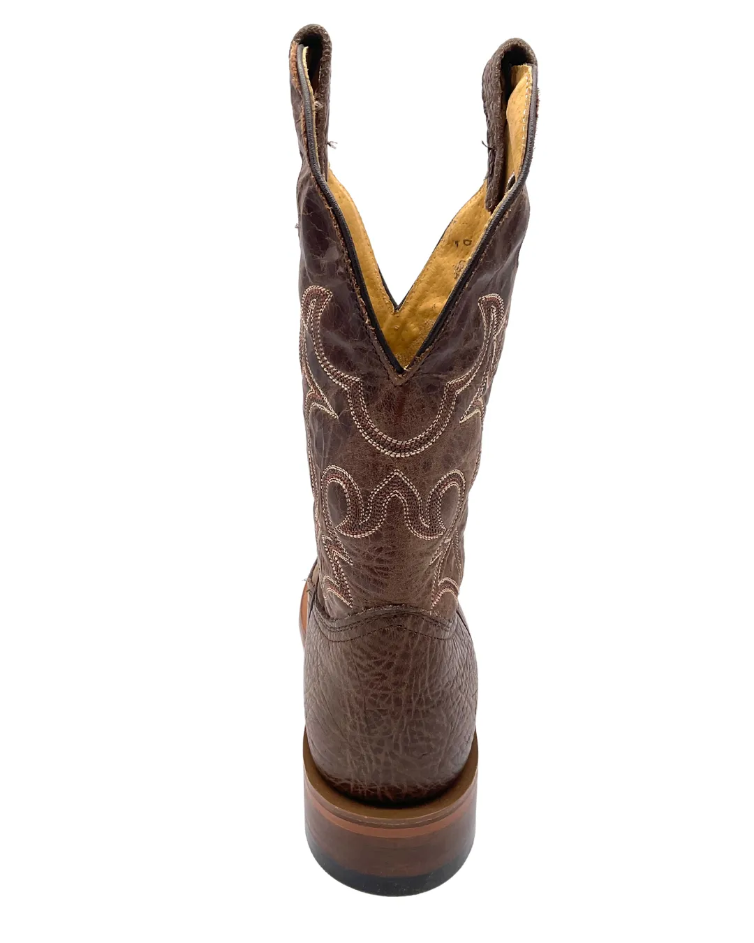 'Boulet' Men's 12" Roper Western Round Toe - Shoulder Noce Taurus / Organza Brown