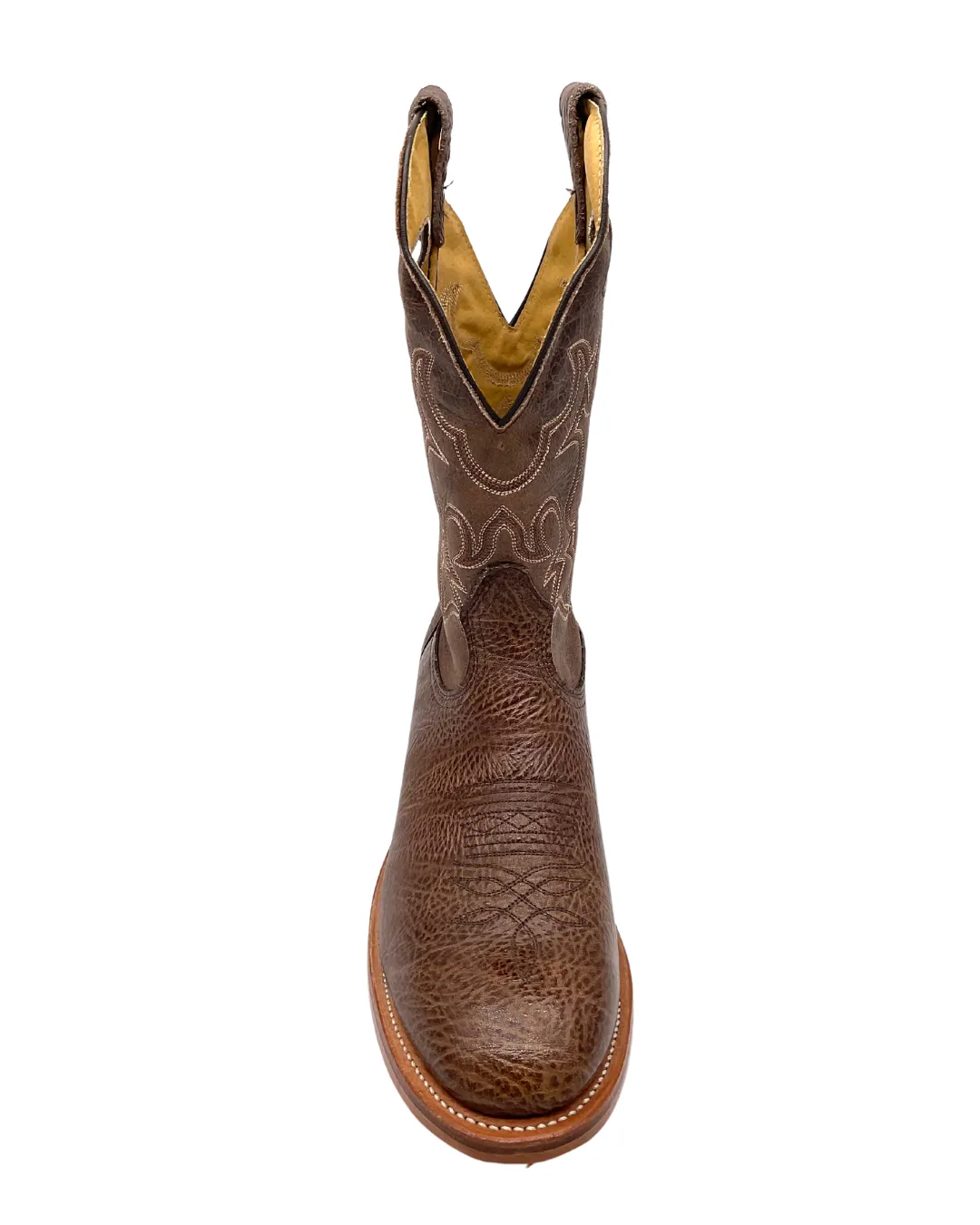 'Boulet' Men's 12" Roper Western Round Toe - Shoulder Noce Taurus / Organza Brown