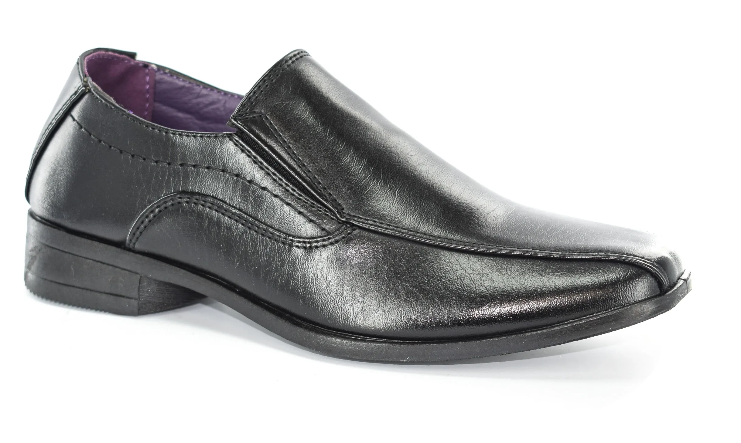 BOYS FAUX LEATHER TWIN GUSSET SLIP ON SCHOOL/SMART SHOES UK SIZE 1-6