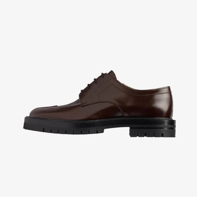 Brown Tabi Laced Low-top Ankle Boots