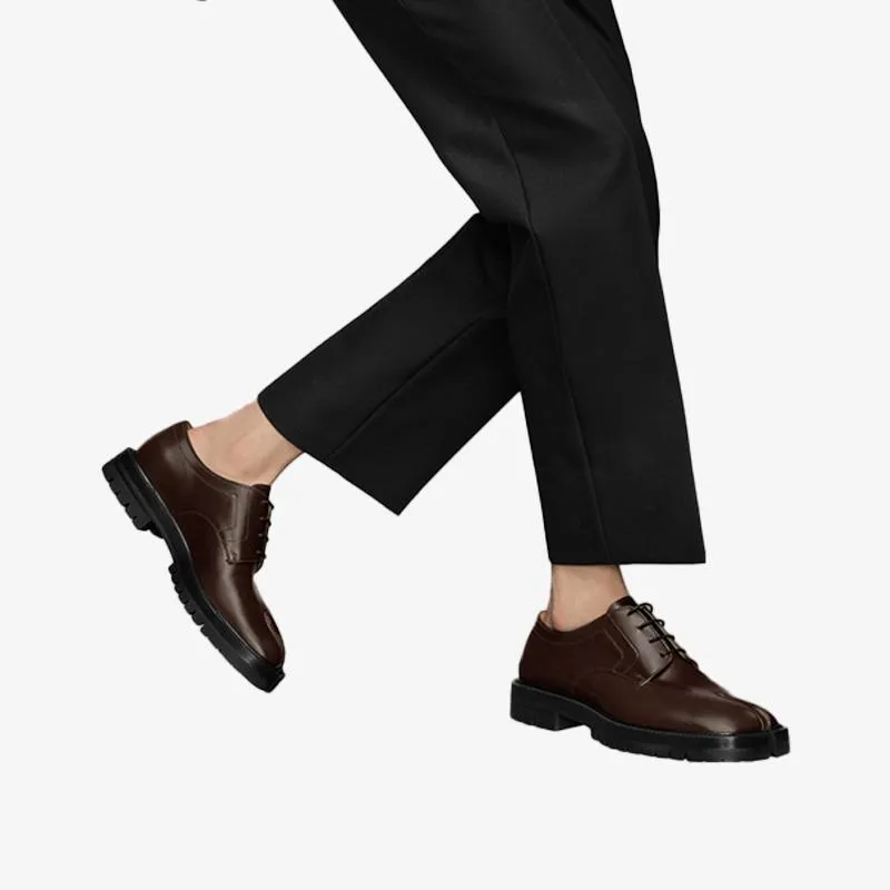 Brown Tabi Laced Low-top Ankle Boots