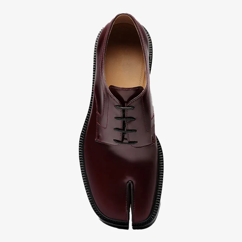 Brownish-Red Leather Derby Shoes Unisex