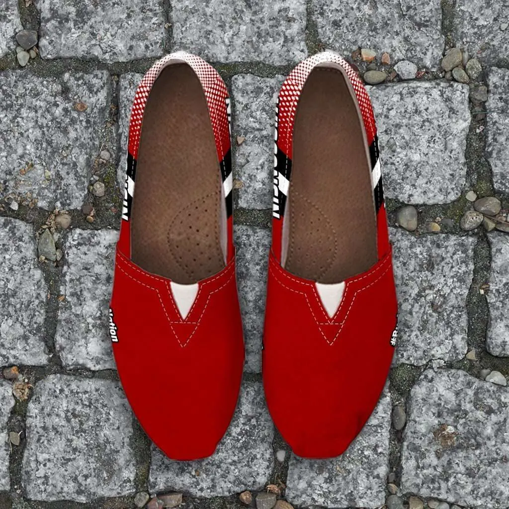 #BuckyNation Wisconsin Fan Casual Canvas Slip on Shoes Women's Flats