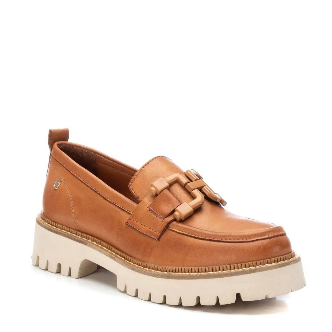 Carmela Tan Leather Cleated Sole Loafers