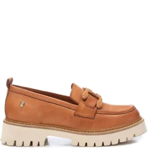 Carmela Tan Leather Cleated Sole Loafers