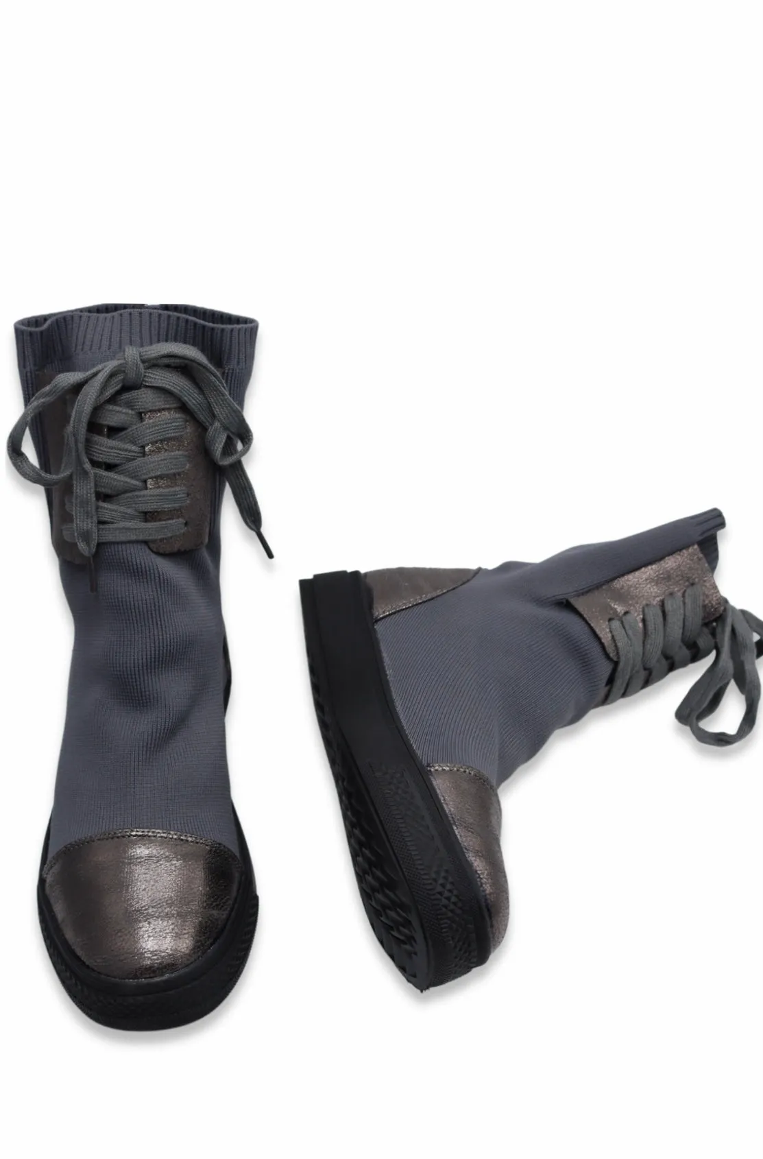 Chelsea Sock Boots For Women (Grey)