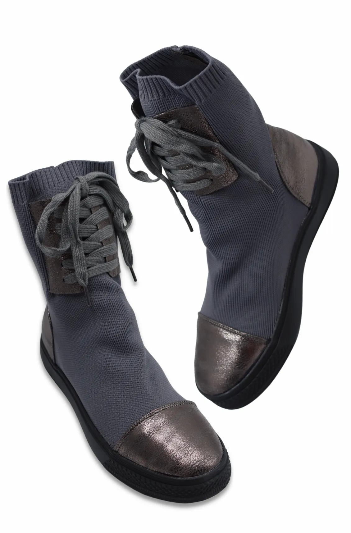 Chelsea Sock Boots For Women (Grey)