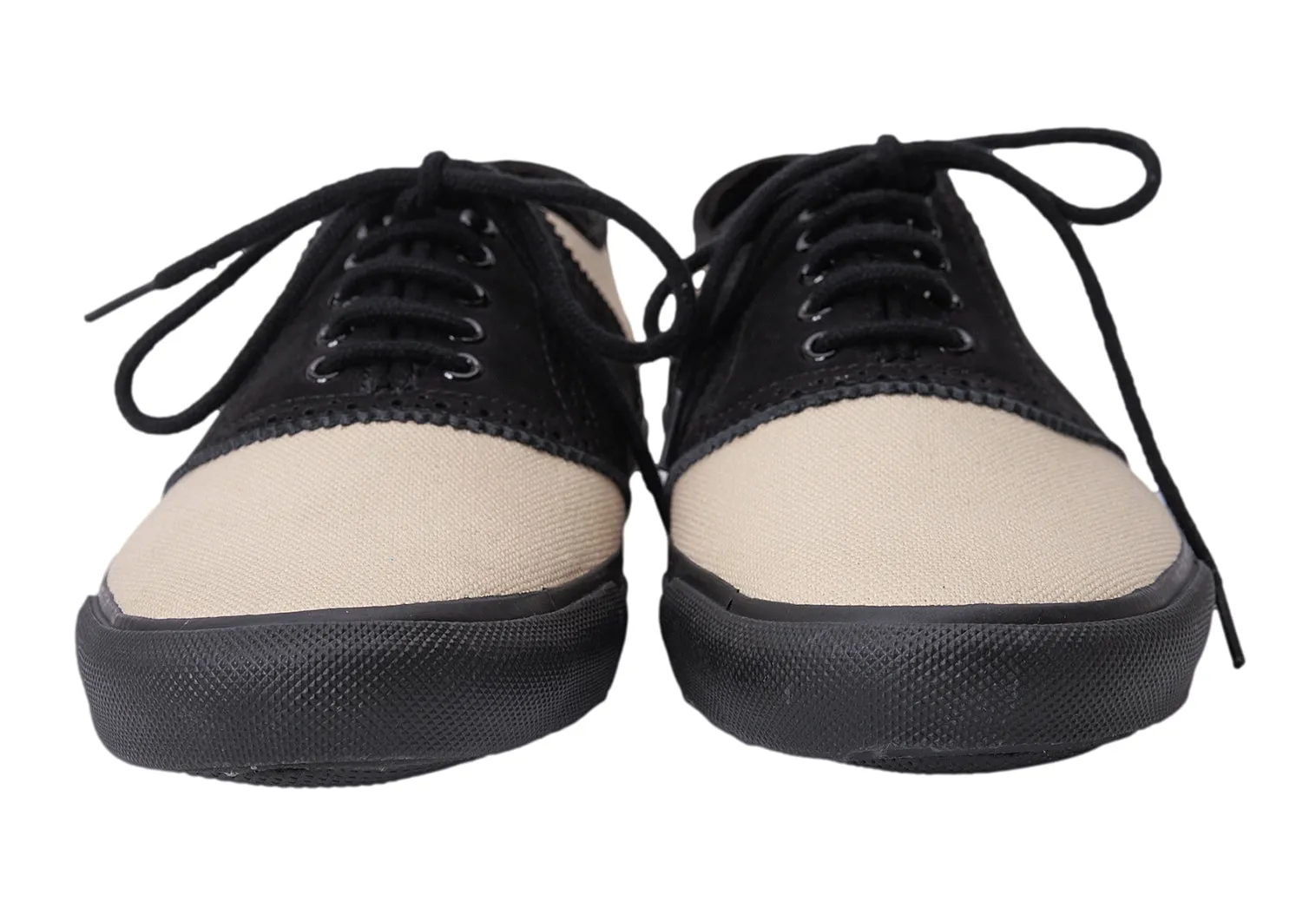COMME des GARCONS JAPAN. robe de chambre. Beige/Black Saddle Shoe Style Canvas Sneakers US SZ 8