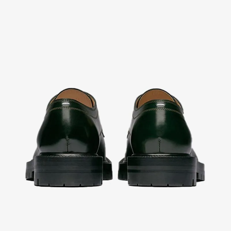 Dark Green Tabi Laced Brogue Shoes