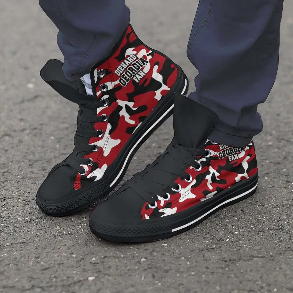 Diehard Georgia Fan Camo Canvas High Top Shoes