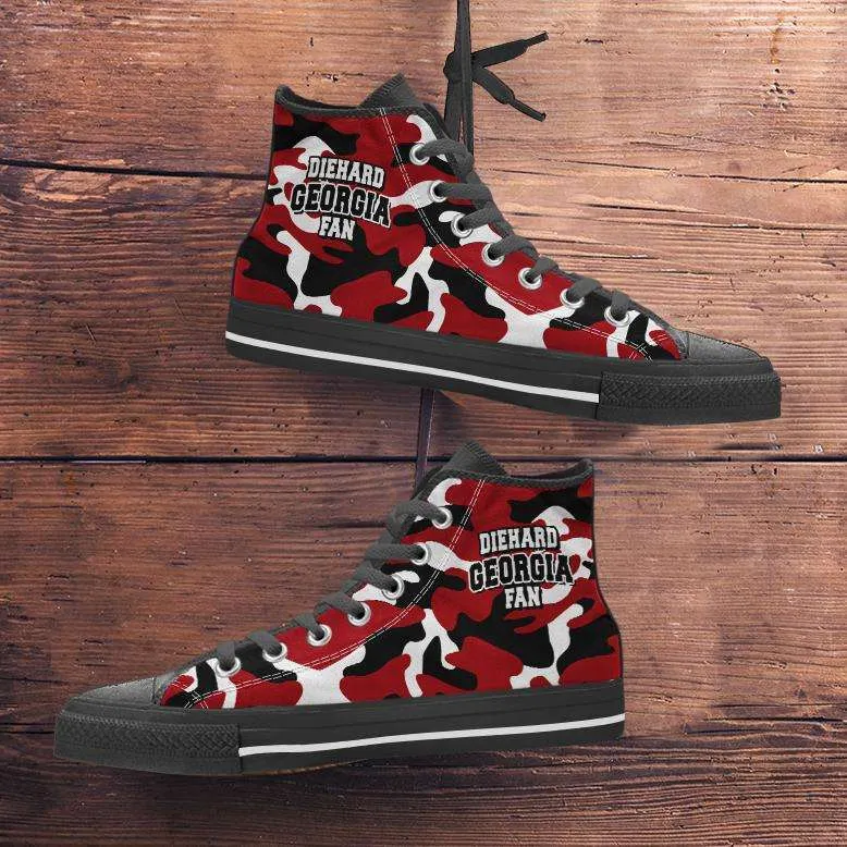Diehard Georgia Fan Camo Canvas High Top Shoes