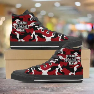 Diehard Georgia Fan Camo Canvas High Top Shoes