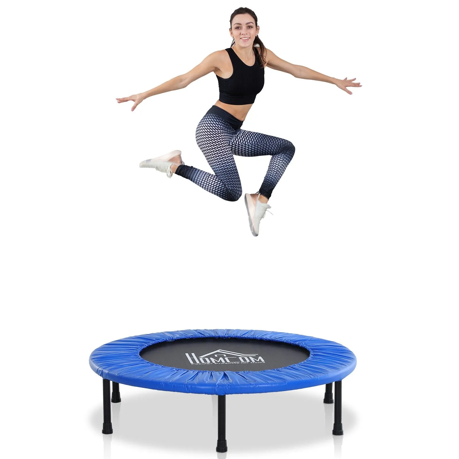 EASYCOMFORT Trampolino Elastico per Fitness 30 Molle in PP, PVC, ?91x22.5cm
