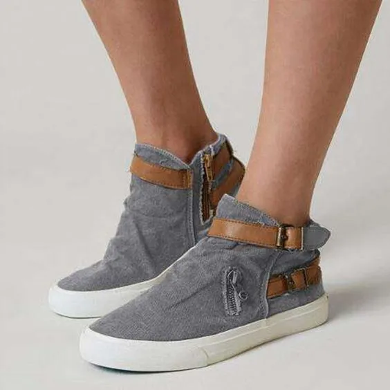 Flat Belt Buckle Cowboy Shoes