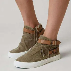 Flat Belt Buckle Cowboy Shoes