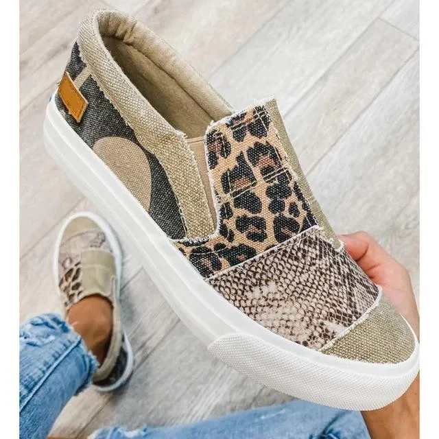 Flat bottomed slacker casual canvas shoes