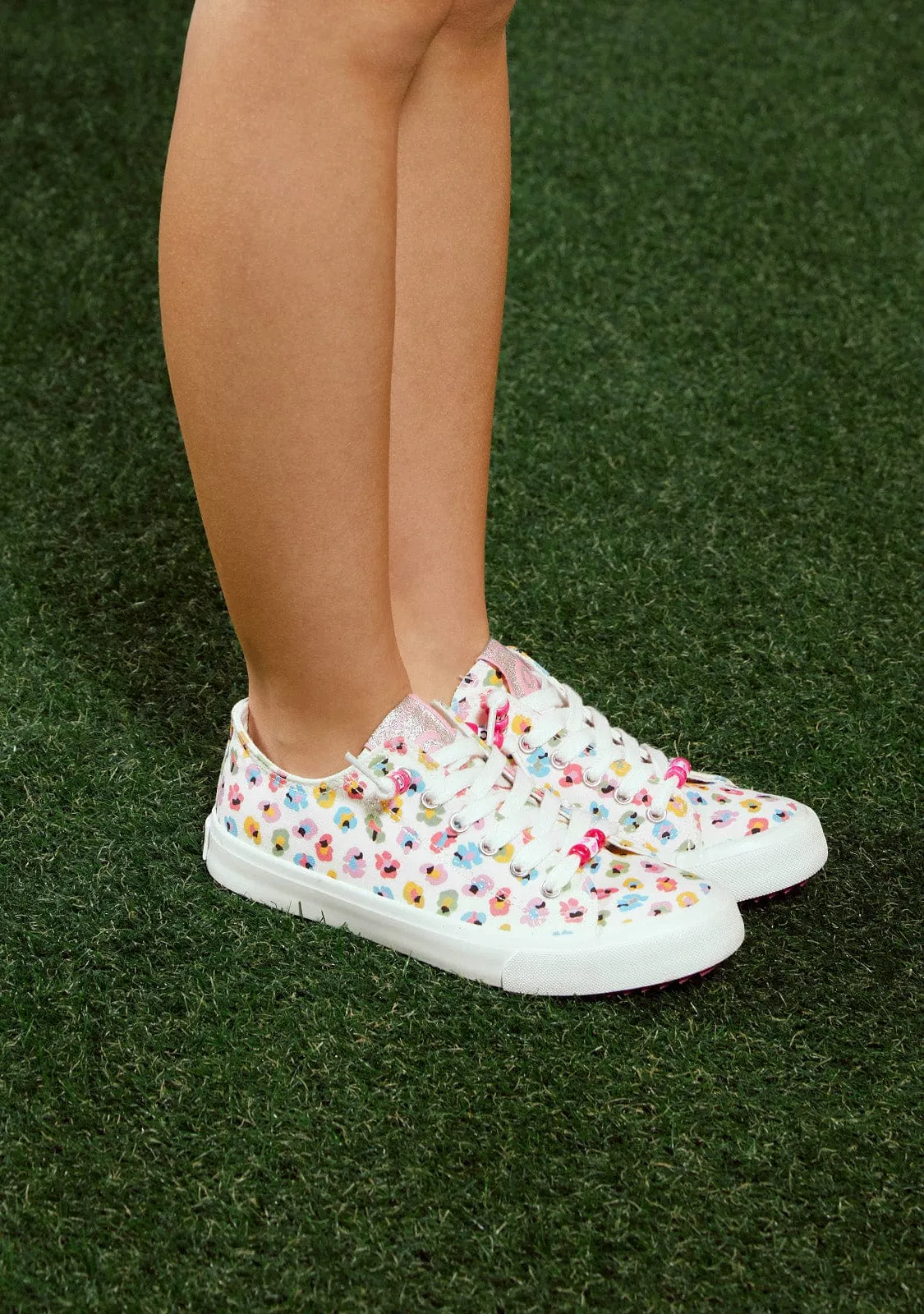 Floral Canvas White Sneakers