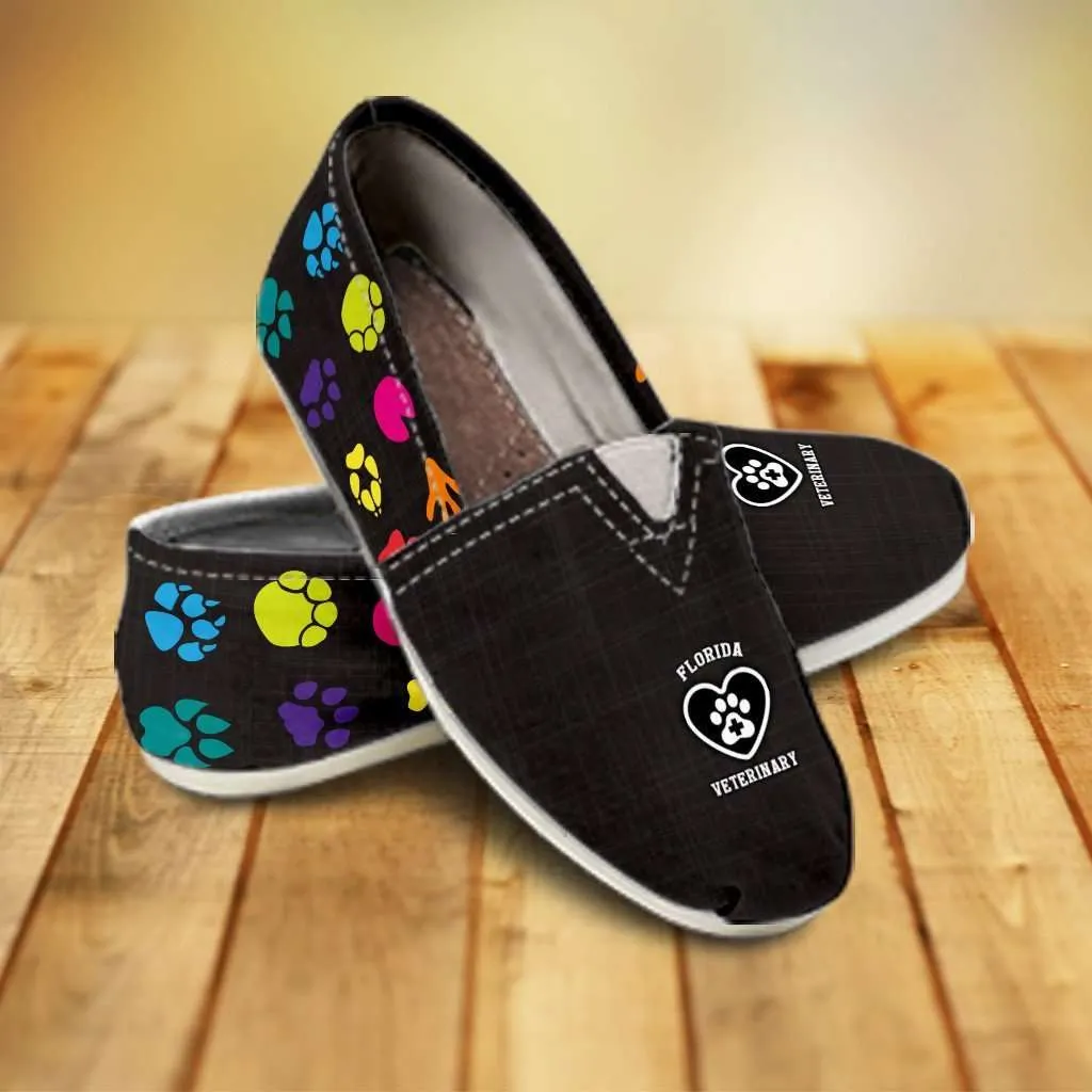 Florida Veterinary Casual Canvas Slip on Shoes Women's Flats