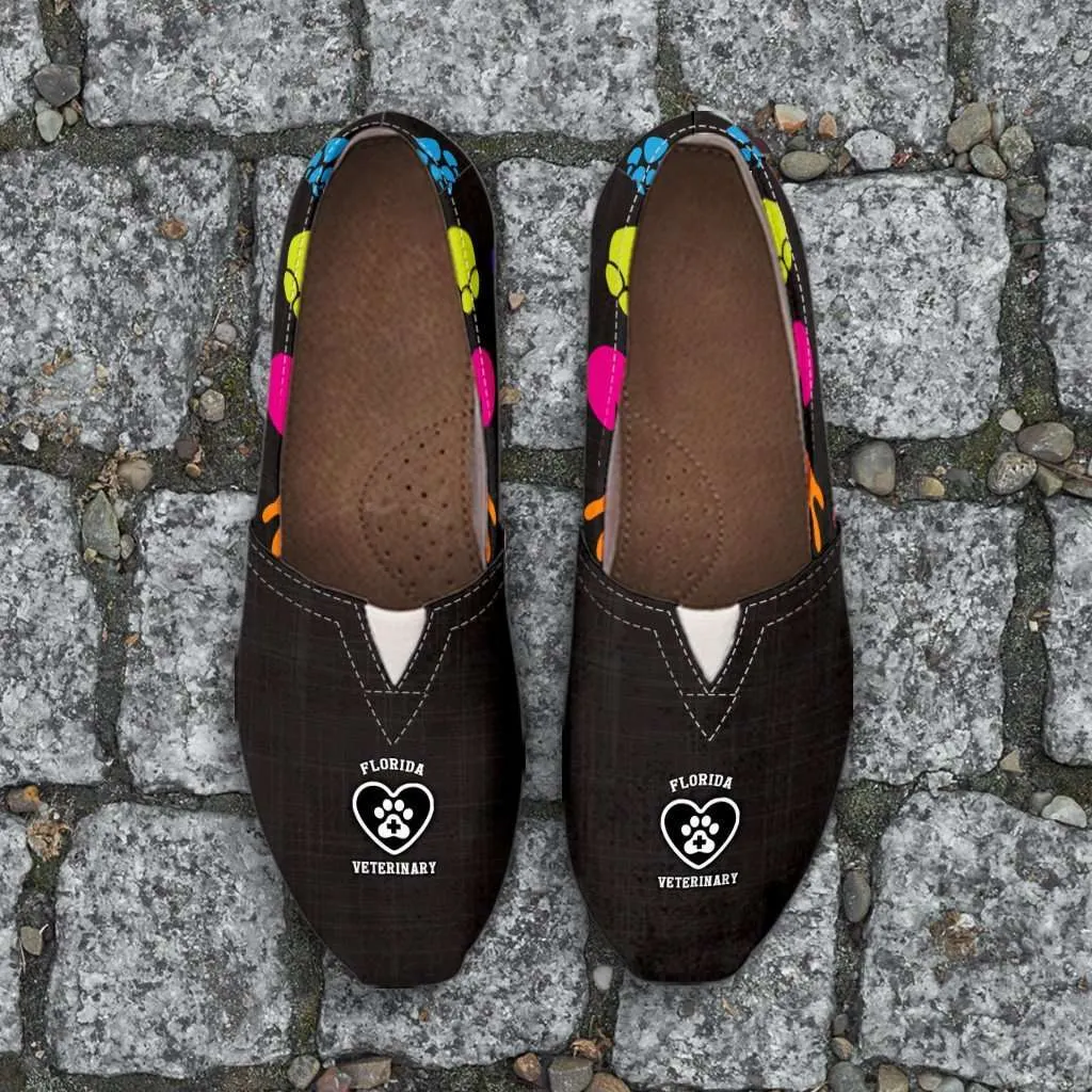 Florida Veterinary Casual Canvas Slip on Shoes Women's Flats