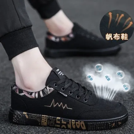 Graffiti Canvas Shoes Men Breathable Flat Casual Shoes